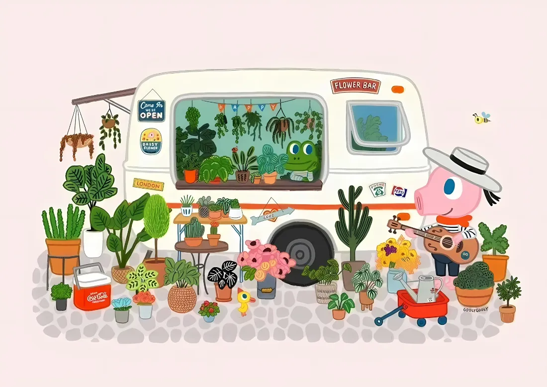 2k卡通花车壁纸|绿植盆栽售卖背景图片 - 可爱治愈插画「哲风壁纸」 2k卡通花车壁纸|绿植盆栽售卖背景图片 - 可爱治愈插画「哲风壁纸」