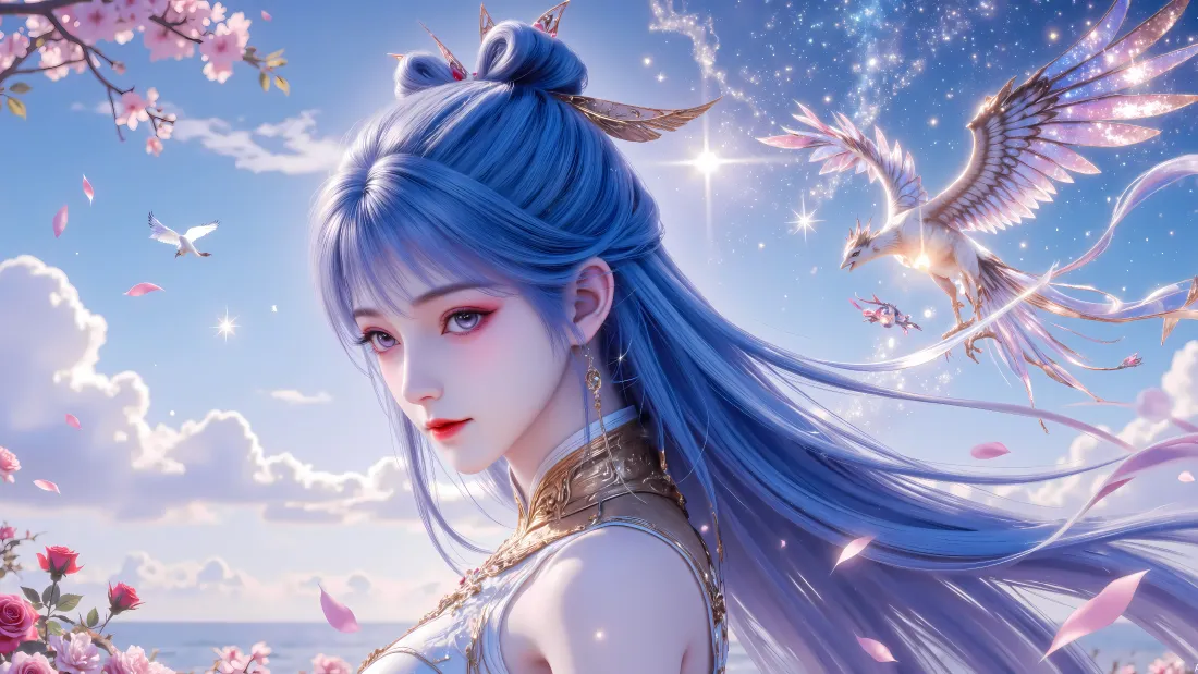 6k王冬儿壁纸|斗罗大陆2背景图片 - 蓝天飞鸟桃花少女「哲风壁纸」 6k王冬儿壁纸|斗罗大陆2背景图片 - 蓝天飞鸟桃花少女「哲风壁纸」