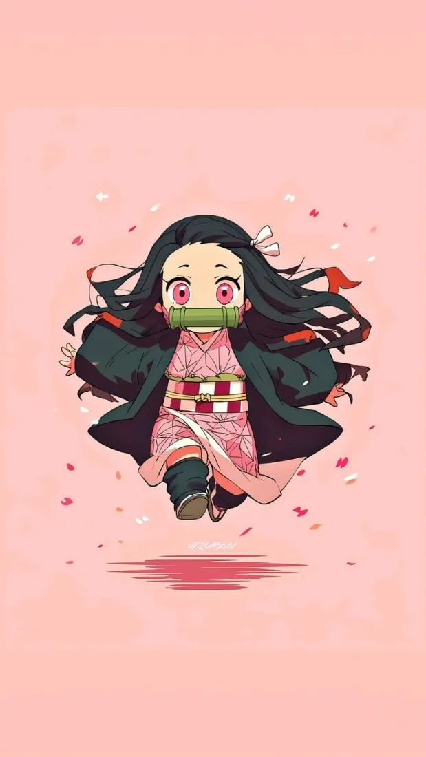 祢豆子手机壁纸｜鬼灭之刃Q版背景图片 - 可爱少女风「哲风壁纸」