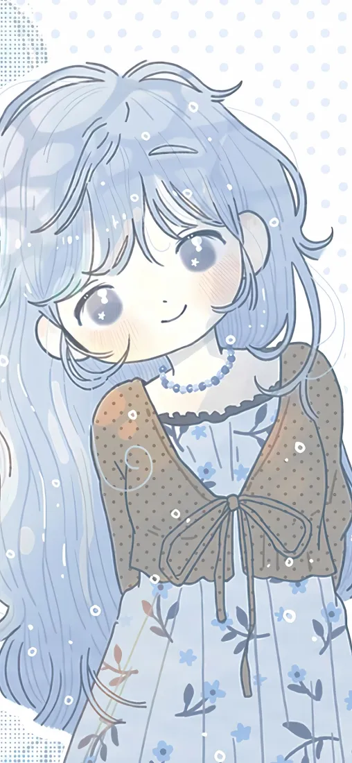蓝发少女手机壁纸|可爱卡通背景图片 - 治愈手绘插画「哲风壁纸」 蓝发少女手机壁纸|可爱卡通背景图片 - 治愈手绘插画「哲风壁纸」