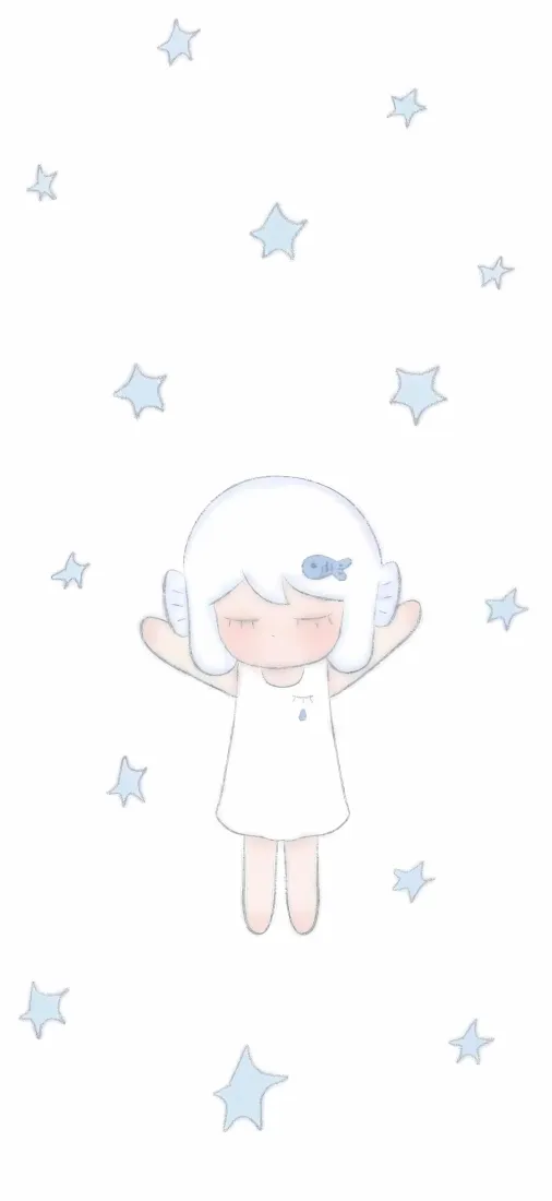 可爱卡通女孩手机壁纸|白色星星背景图片 - 软萌治愈「哲风壁纸」 可爱卡通女孩手机壁纸|白色星星背景图片 - 软萌治愈「哲风壁纸」
