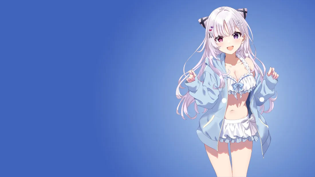 4k白发猫耳少女壁纸|蓝色背景图片 - 二次元夏日萌妹「哲风壁纸」 4k白发猫耳少女壁纸|蓝色背景图片 - 二次元夏日萌妹「哲风壁纸」