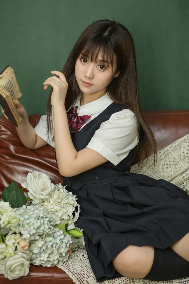 镜酱手机壁纸｜清纯JK少女背景图片 - 制服居家写真「哲风壁纸」