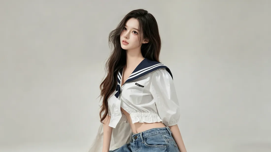 3k水手服美女壁纸|浅灰背景图片 - 青春时尚人像写真「哲风壁纸」 3k水手服美女壁纸|浅灰背景图片 - 青春时尚人像写真「哲风壁纸」
