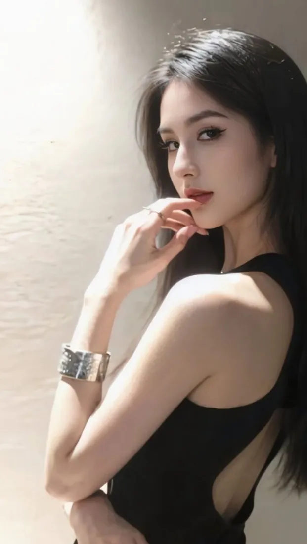 氛围感美女手机壁纸｜光影质感背景图片 - IOS时尚人像写真「哲风壁纸」