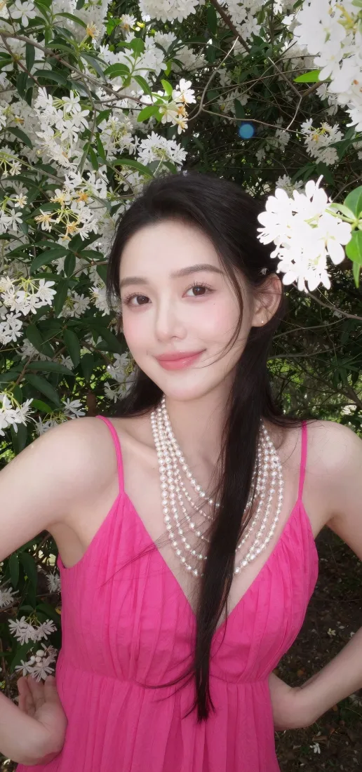 王玉雯手机壁纸|白色花植背景图片 - 粉色吊带裙清新甜美写真「哲风壁纸」 王玉雯手机壁纸|白色花植背景图片 - 粉色吊带裙清新甜美写真「哲风壁纸」