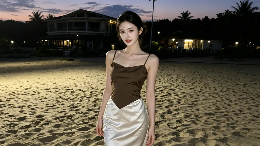 3k沙滩美女壁纸｜海边日落傍晚背景图片 - 氛围感穿搭写真「哲风壁纸」