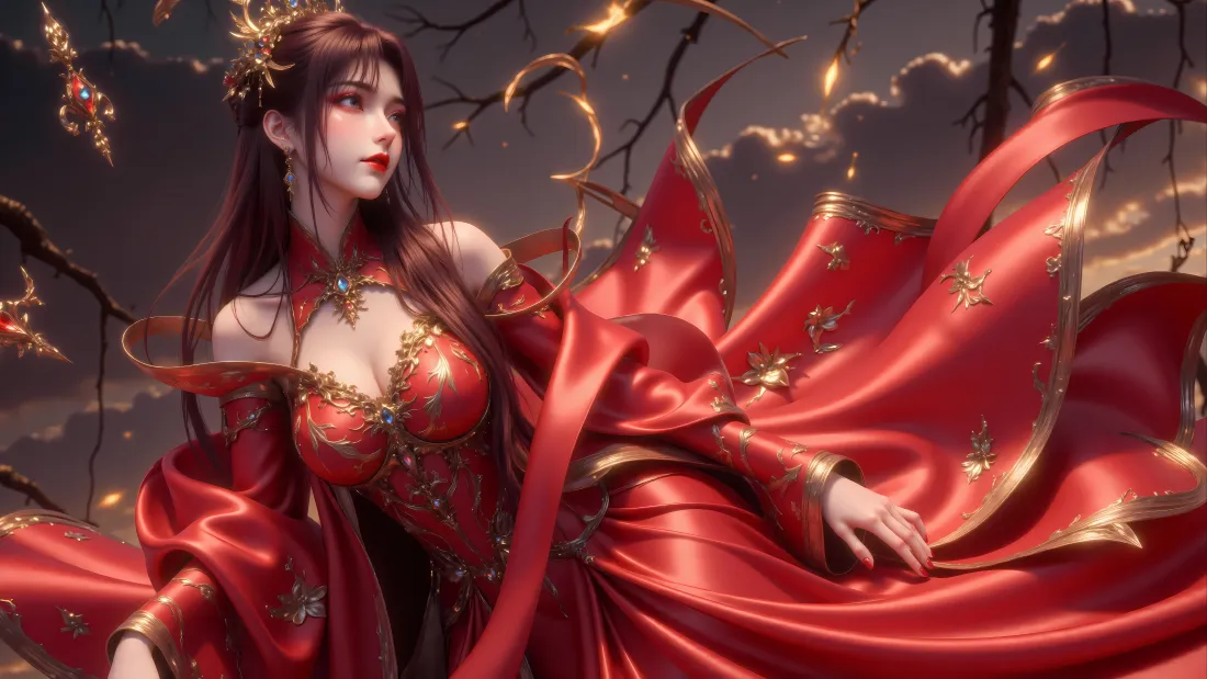 6k飞越女帝壁纸|绝世战魂背景图片 - 古风红衣美艳御姐「哲风壁纸」 6k飞越女帝壁纸|绝世战魂背景图片 - 古风红衣美艳御姐「哲风壁纸」