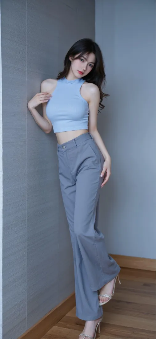性感美女手机壁纸｜简约室内背景图片 - 时尚穿搭「哲风壁纸」