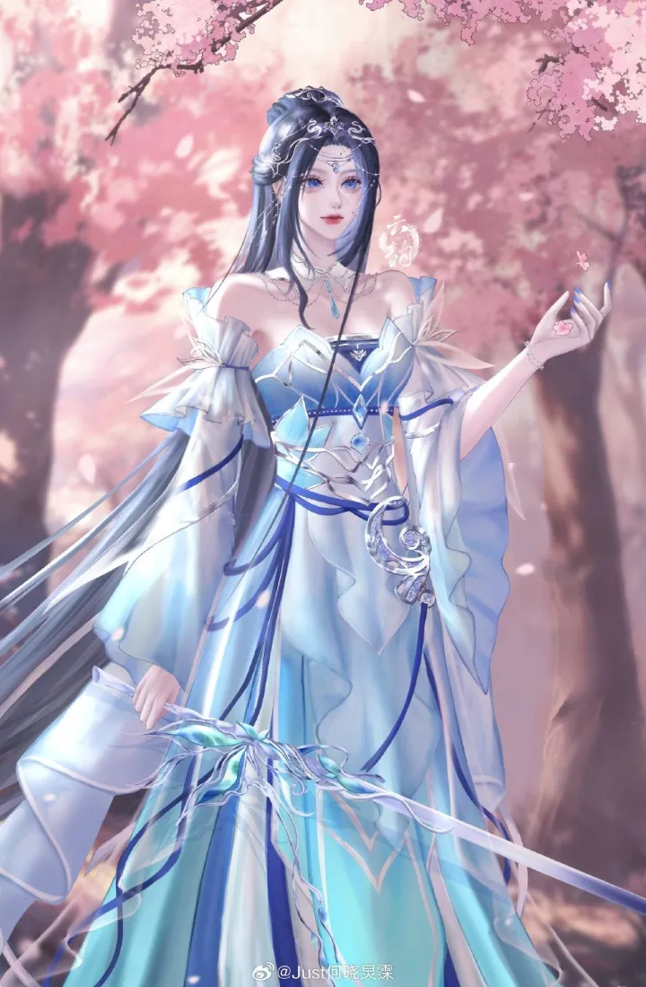 梦中情人手机壁纸|桃花林背景图片 - 蓝裙古风仙侠二次元少女「哲风壁纸」 梦中情人手机壁纸|桃花林背景图片 - 蓝裙古风仙侠二次元少女「哲风壁纸」