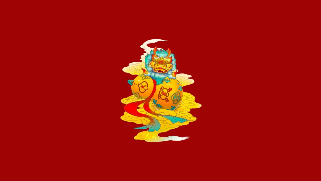 4k国潮瑞兽壁纸|红底祥云葫芦背景图片 - 国风喜庆插画「哲风壁纸」 4k国潮瑞兽壁纸|红底祥云葫芦背景图片 - 国风喜庆插画「哲风壁纸」