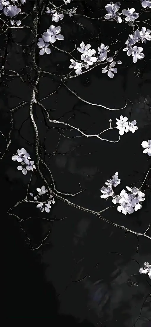 简约白色花枝手机壁纸|暗黑冷调背景图片 - 高级氛围感「哲风壁纸」 简约白色花枝手机壁纸|暗黑冷调背景图片 - 高级氛围感「哲风壁纸」