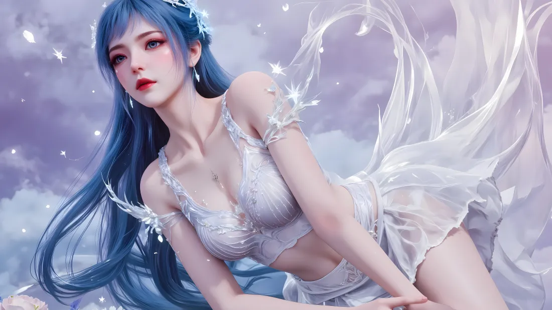 8k雪女壁纸｜梦幻紫蓝背景图片 - 斗罗大陆2绝世唐门「哲风壁纸」