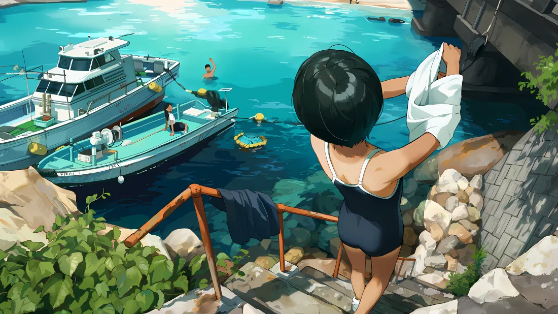 2k泳衣少女壁纸|夏日小湖背景图片 - 二次元清新插画「哲风壁纸」 2k泳衣少女壁纸|夏日小湖背景图片 - 二次元清新插画「哲风壁纸」