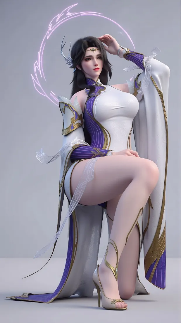 3D玄幻女神手机壁纸|紫白高开叉长裙背景图片 - 冷艳优雅气质「哲风壁纸」 3D玄幻女神手机壁纸|紫白高开叉长裙背景图片 - 冷艳优雅气质「哲风壁纸」