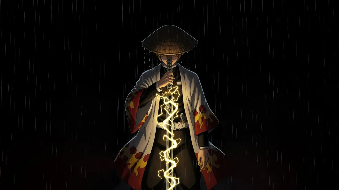 4k武士壁纸 - 暗色 - 炫酷 - 斗笠「哲风壁纸」