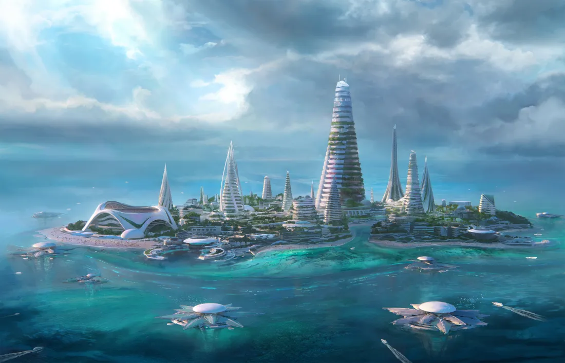 4k未来科幻海岛城市壁纸|大海风景背景图片 - 滨海建筑「哲风壁纸」 4k未来科幻海岛城市壁纸|大海风景背景图片 - 滨海建筑「哲风壁纸」