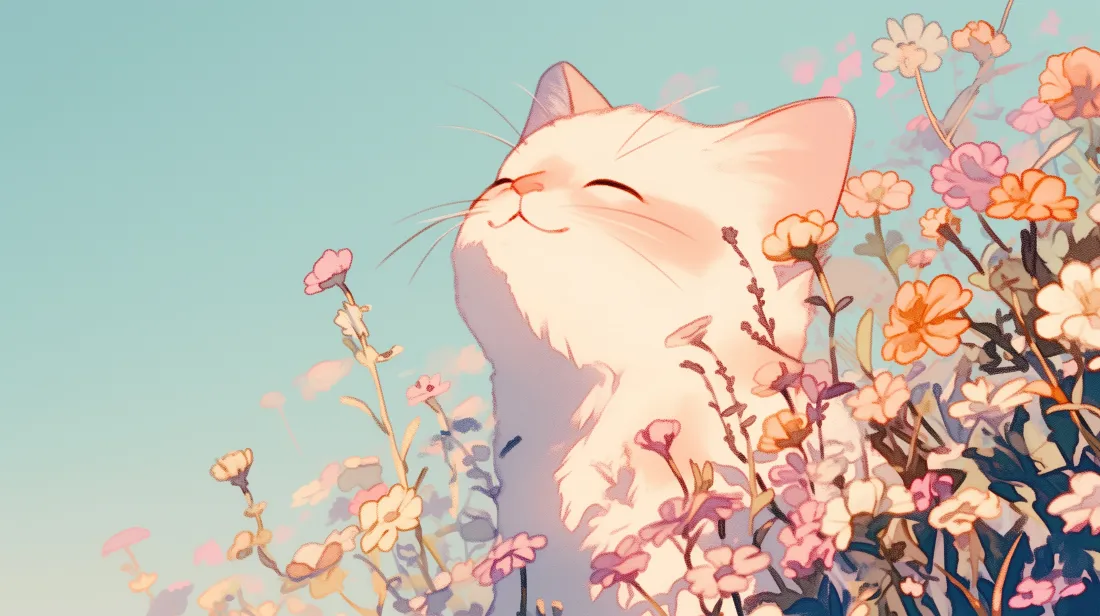 4k蓝天壁纸 - 猫 - 温馨 - 可爱「哲风壁纸」