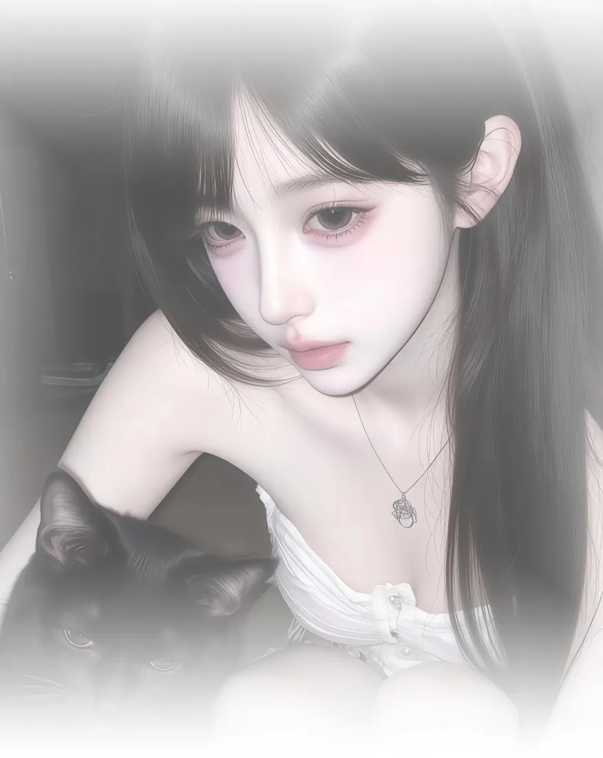 4k黑发壁纸 - 长发 - 项链 - 美女「哲风壁纸」
