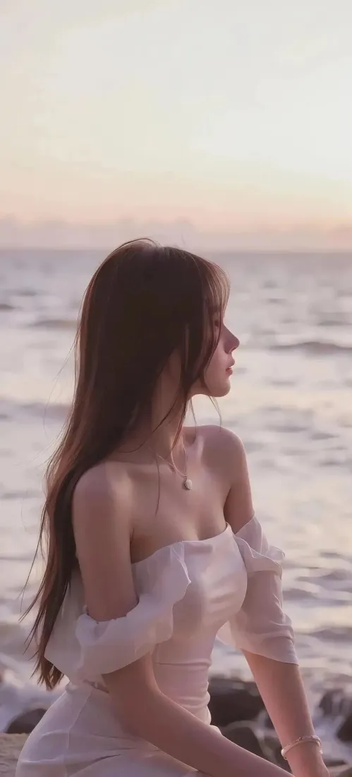 海边美女手机壁纸|日落背景图片 - 白裙长发「哲风壁纸」 海边美女手机壁纸|日落背景图片 - 白裙长发「哲风壁纸」