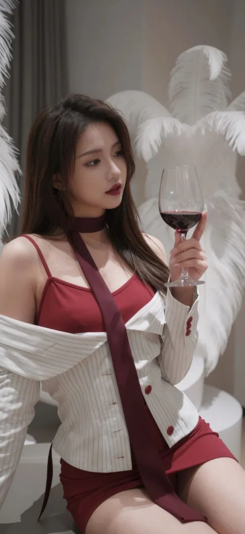 性感美女手机壁纸|红色吊带裙背景图片 - 手持红酒羽毛装饰「哲风壁纸」 性感美女手机壁纸|红色吊带裙背景图片 - 手持红酒羽毛装饰「哲风壁纸」