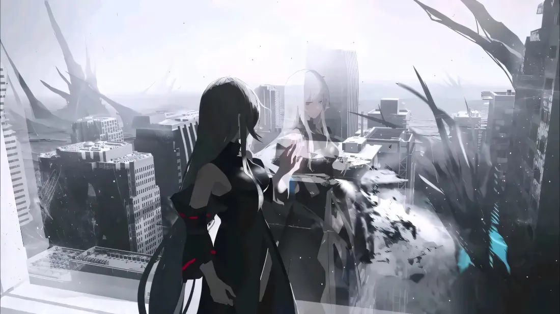 2k双生少女壁纸|灰白城市废墟背景图片 - 二次元插画「哲风壁纸」 2k双生少女壁纸|灰白城市废墟背景图片 - 二次元插画「哲风壁纸」