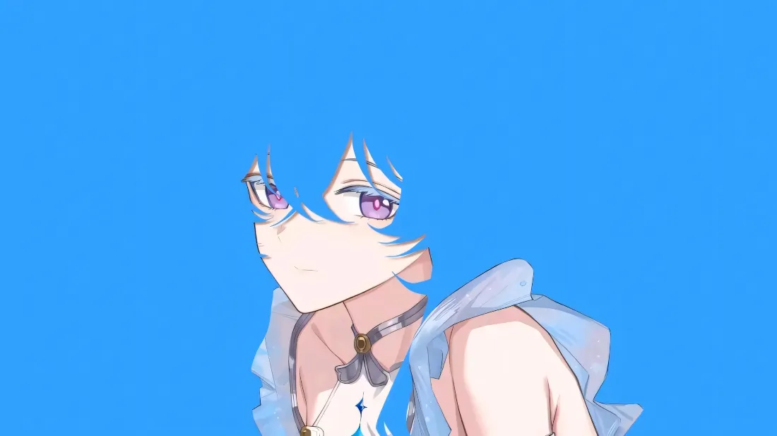 2k蓝发少女壁纸|纯蓝背景图片 - 二次元动漫人物插画「哲风壁纸」 2k蓝发少女壁纸|纯蓝背景图片 - 二次元动漫人物插画「哲风壁纸」