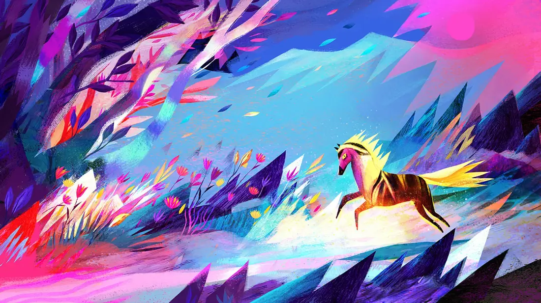 2k抽象艺术壁纸|奔跑骏马背景图片 - 炫彩奇幻手绘插画「哲风壁纸」 2k抽象艺术壁纸|奔跑骏马背景图片 - 炫彩奇幻手绘插画「哲风壁纸」