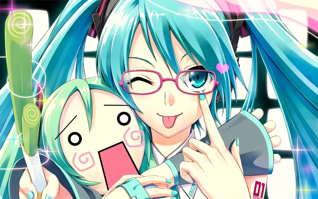3k初音未来壁纸|动漫蓝发双马尾背景图片 - 俏皮眼镜少女「哲风壁纸」 3k初音未来壁纸|动漫蓝发双马尾背景图片 - 俏皮眼镜少女「哲风壁纸」