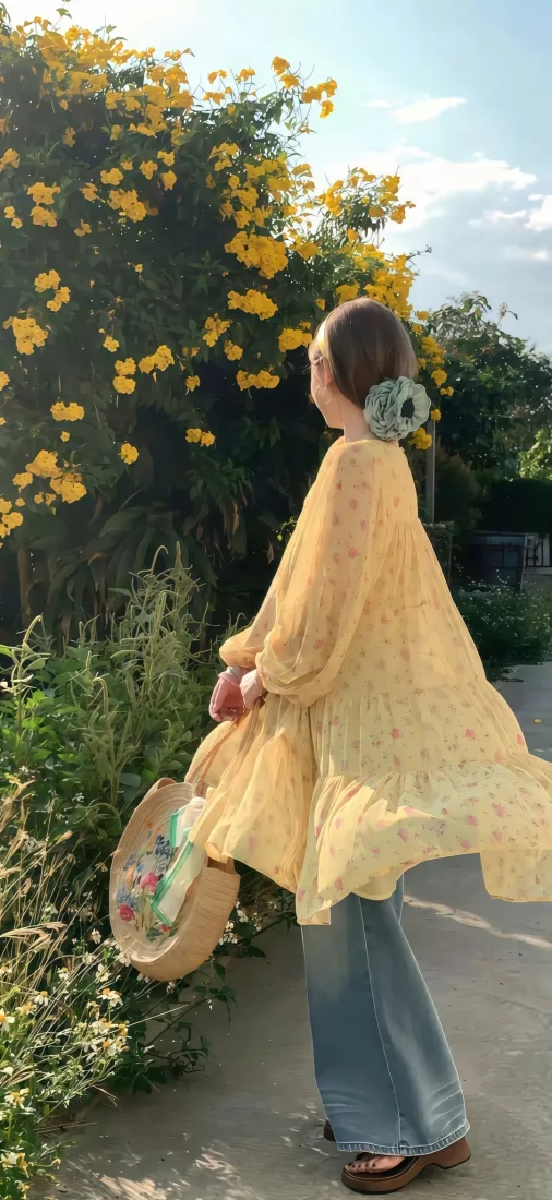 黄裙美女手机壁纸|菊花盛放户外背景图片 - 清新闲适「哲风壁纸」 黄裙美女手机壁纸|菊花盛放户外背景图片 - 清新闲适「哲风壁纸」