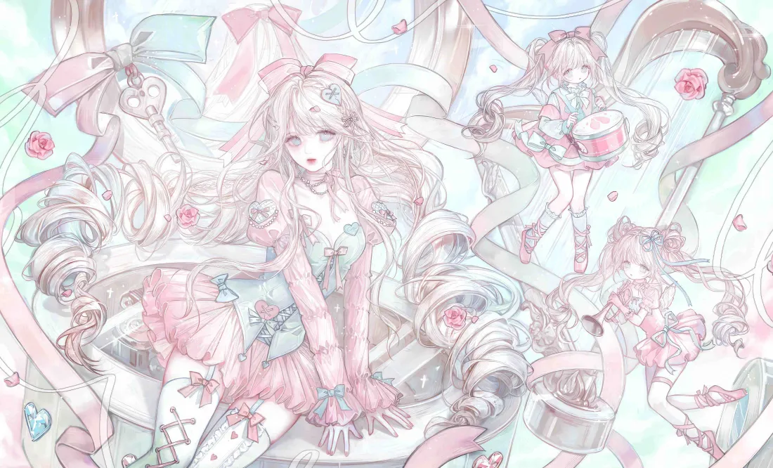 4k二次元萝莉少女壁纸|粉色系洛丽塔背景图片 - 动漫插画「哲风壁纸」 4k二次元萝莉少女壁纸|粉色系洛丽塔背景图片 - 动漫插画「哲风壁纸」