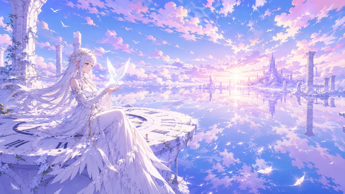 4k精灵少女壁纸|云端雪景背景图片 - 二次元插画「哲风壁纸」 4k精灵少女壁纸|云端雪景背景图片 - 二次元插画「哲风壁纸」
