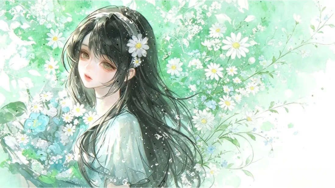 2k二次元少女壁纸|雏菊花丛背景图片 - 软萌长发萝莉「哲风壁纸」 2k二次元少女壁纸|雏菊花丛背景图片 - 软萌长发萝莉「哲风壁纸」