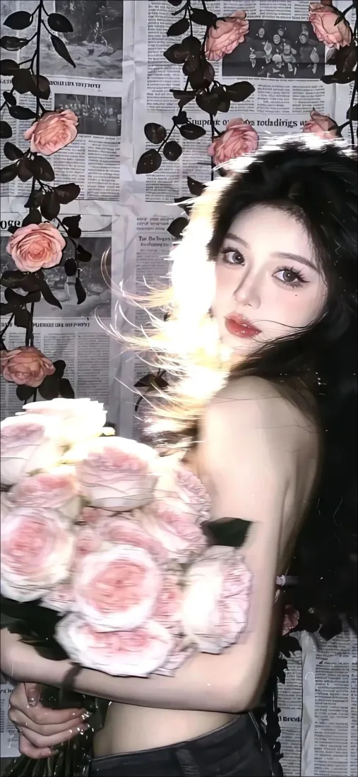 性感美女手机壁纸|玫瑰花墙背景图片 - 天使翅膀写真「哲风壁纸」 性感美女手机壁纸|玫瑰花墙背景图片 - 天使翅膀写真「哲风壁纸」