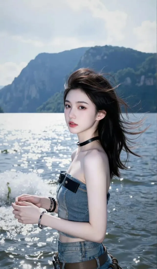 性感牛仔美女手机壁纸|湖光山色背景图片 - 氛围感人像「哲风壁纸」 性感牛仔美女手机壁纸|湖光山色背景图片 - 氛围感人像「哲风壁纸」