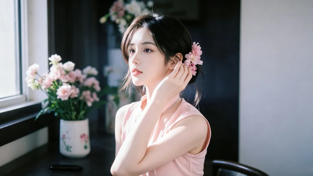 3k粉色旗袍美女壁纸|窗边花束背景图片 - 温柔氛围感「哲风壁纸」 3k粉色旗袍美女壁纸|窗边花束背景图片 - 温柔氛围感「哲风壁纸」