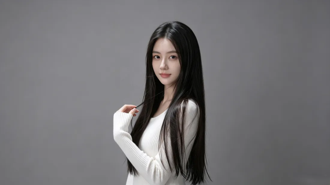 3k黑长直气质美女壁纸|灰色纯色背景图片 - 温柔氛围感写真「哲风壁纸」 3k黑长直气质美女壁纸|灰色纯色背景图片 - 温柔氛围感写真「哲风壁纸」