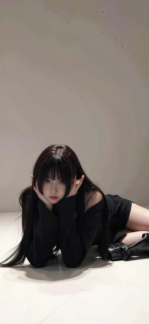 黑长直美女手机壁纸|浅灰纯色背景图片 - 氛围感人像「哲风壁纸」 黑长直美女手机壁纸|浅灰纯色背景图片 - 氛围感人像「哲风壁纸」