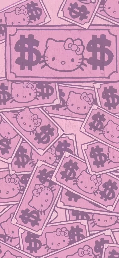HelloKitty手机壁纸|粉色钞票背景图片 - 可爱少女心「哲风壁纸」 HelloKitty手机壁纸|粉色钞票背景图片 - 可爱少女心「哲风壁纸」