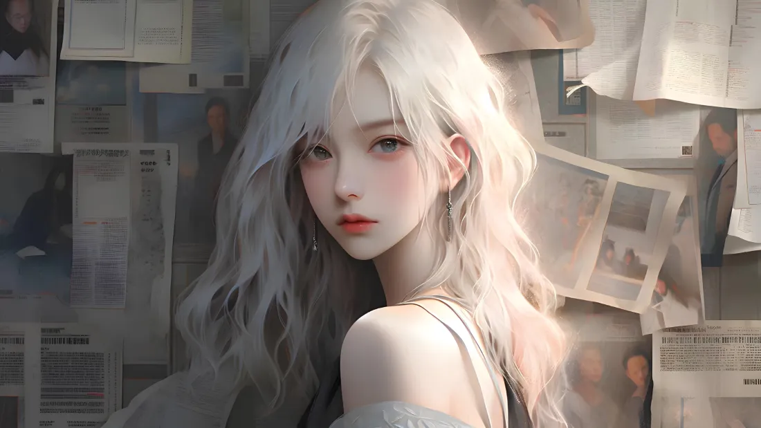 4k银发少女壁纸|报纸背景图片 - 清冷二次元人像「哲风壁纸」 4k银发少女壁纸|报纸背景图片 - 清冷二次元人像「哲风壁纸」