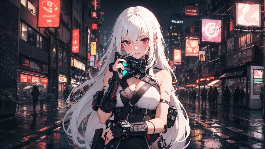 4k白发红瞳少女壁纸|赛博霓虹雨夜街景背景图片 - 二次元「哲风壁纸」 4k白发红瞳少女壁纸|赛博霓虹雨夜街景背景图片 - 二次元「哲风壁纸」