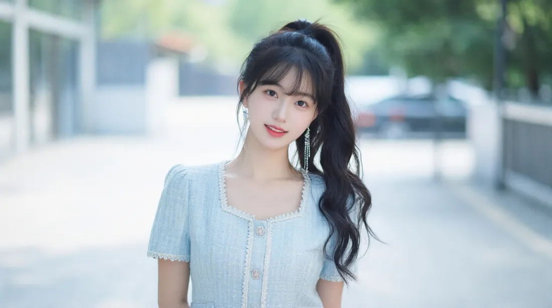 2k高马尾少女壁纸|户外街景背景图片 - 浅蓝穿搭写真「哲风壁纸」 2k高马尾少女壁纸|户外街景背景图片 - 浅蓝穿搭写真「哲风壁纸」