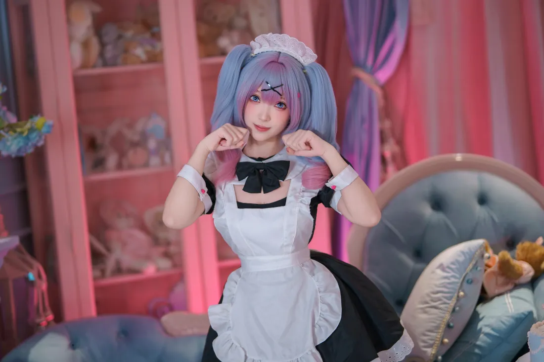 6k粉蓝双马尾女仆少女壁纸|粉色甜美背景图片 - 可爱cos「哲风壁纸」 6k粉蓝双马尾女仆少女壁纸|粉色甜美背景图片 - 可爱cos「哲风壁纸」
