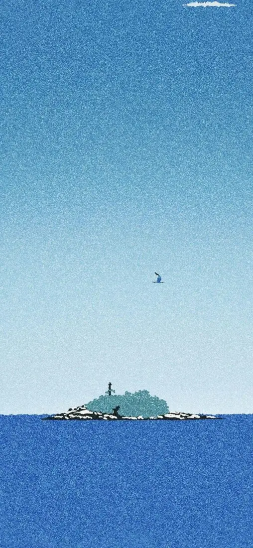 卡通海景手机壁纸|湛蓝海水背景图片 - 孤岛晴空「哲风壁纸」 卡通海景手机壁纸|湛蓝海水背景图片 - 孤岛晴空「哲风壁纸」