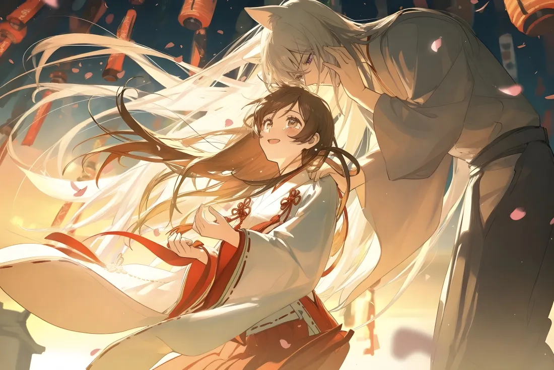 4k巴卫奈奈生壁纸｜神社樱花灯笼背景图片 - 元气少女缘结神「哲风壁纸」