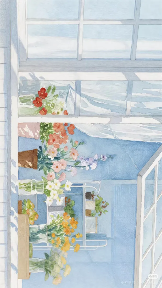 治愈花房手机壁纸|清新暖阳背景图片 - 甜美风景插画「哲风壁纸」 治愈花房手机壁纸|清新暖阳背景图片 - 甜美风景插画「哲风壁纸」