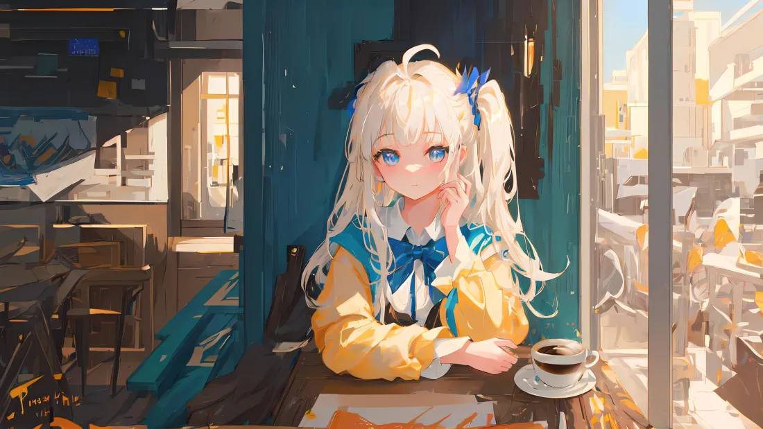 3kAI金发少女壁纸|咖啡馆休闲背景图片 - 软萌二次元插画「哲风壁纸」 3kAI金发少女壁纸|咖啡馆休闲背景图片 - 软萌二次元插画「哲风壁纸」