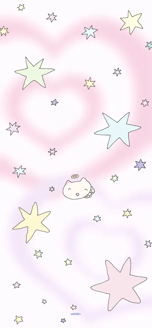 可爱卡通手机壁纸｜粉系星星背景图片 - 软萌治愈「哲风壁纸」