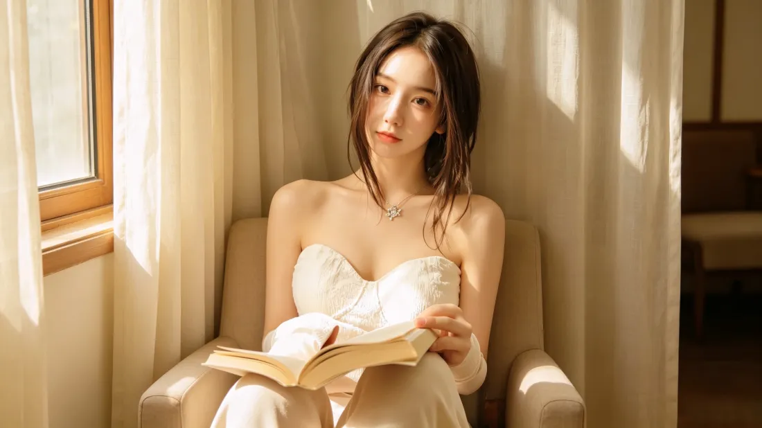 3k温柔美女壁纸｜暖光居家背景图片 - 氛围感写真「哲风壁纸」