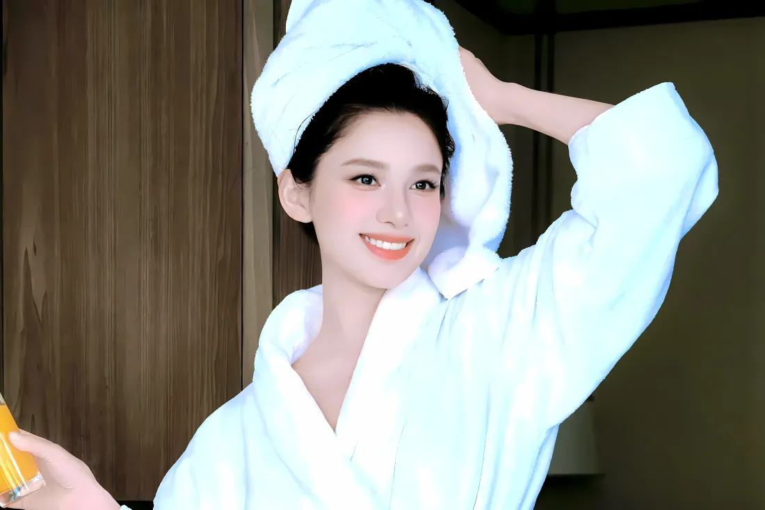 5k张婧仪壁纸｜居家浴袍休闲背景图片 - 甜美明星高清写真「哲风壁纸」
